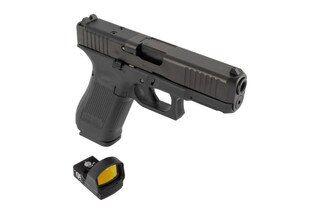 This bundle includes a GLOCK 45 Gen 5 MOS Handgun with Leupold DeltaPoint Pro Reflex Sight